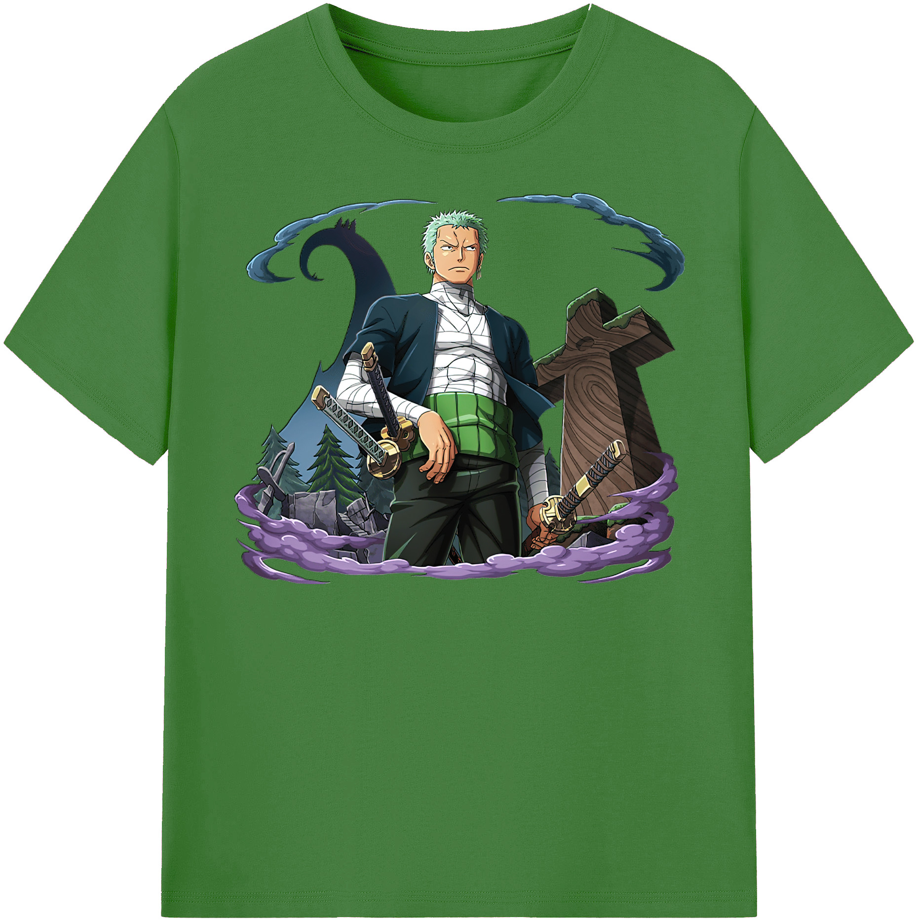 ワンピース ロロノア・ゾロ ONE PIECE Roronoa Zoro レディースカジュアルプリントTシャツ（綿100％）